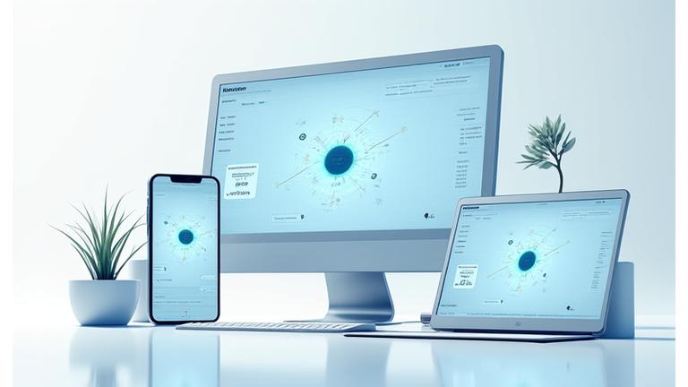 다양한 기기에서 동작하는 AI 기반 생산성 앱 인터페이스 목업